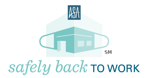 ASA Safely Back To Work pledge logo and text.